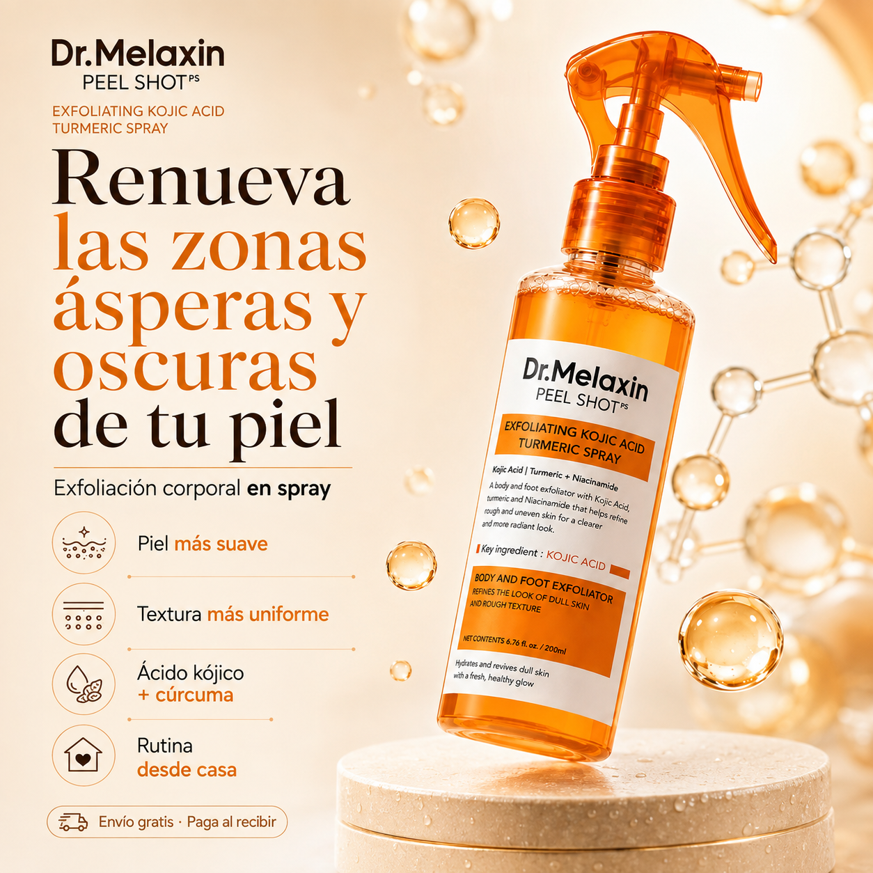 DR. MELAXIN PEEL SHOT™ - SPRAY COREANO EXFOLIANTE CORPORAL + ENVÍO GRATIS🎁